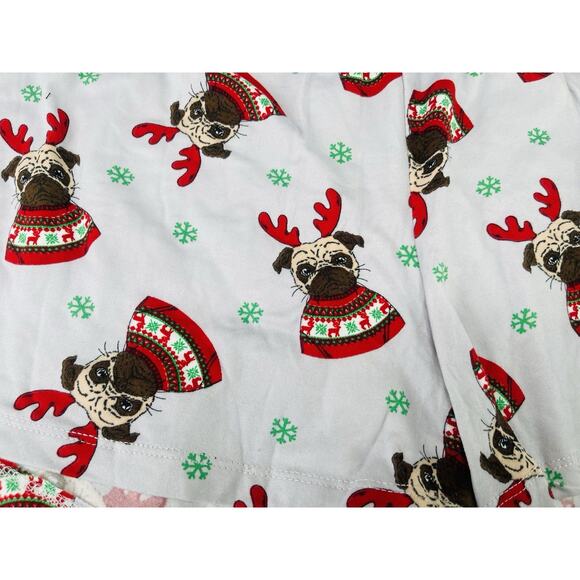 Santas Treasures 2pk Womens Sleep Boxer Shorts Gray Dogs & Black Size Medium - Picture 2 of 10